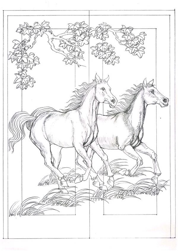 Horse Racing Hand Sketch